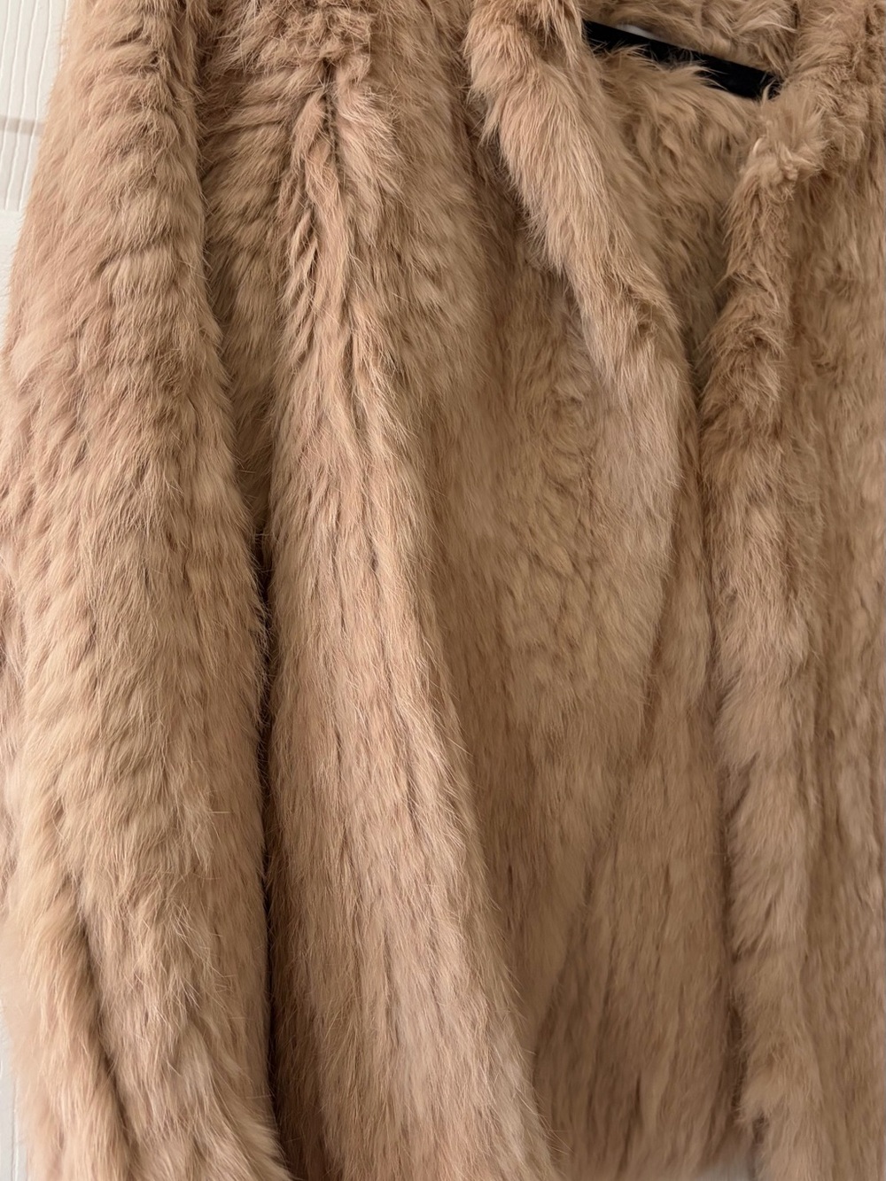 Elegant Nude Rabbit Fur Coat - Picture 2 of 8